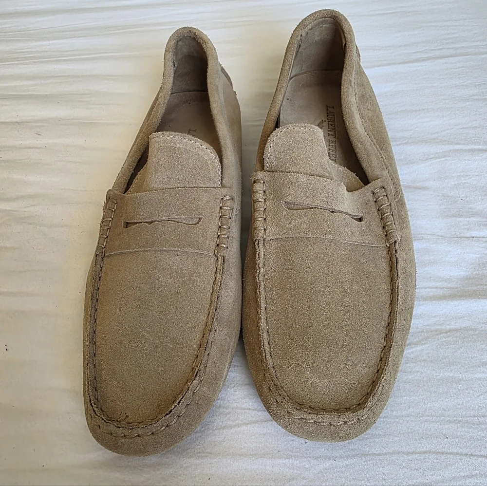 Laurent Effel Vintage Men's Tan Suede Slip On Loafers Size 11